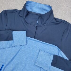 Adidas Golf Pullover Top‎ 1/4 Button Women's M Blue Long Sleeve Athletic